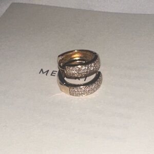 Mejuri Pavé Diamond Bold Huggie Hoops